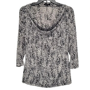 ANNE KLEIN Animal Print 3/4 Sleeve Business Casual Top Women's Size Large